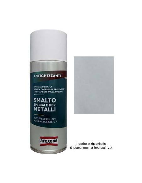 SMALTO SPRAY SPECIALE METALLO AREXONS ANTICHIZZANTE GRIGIO CHIARO ML 400