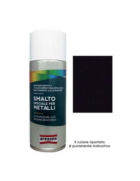 SMALTO SPRAY SPECIALE METALLO AREXONS NERO INTENSO BRILLANTE RAL 9005 ML 400