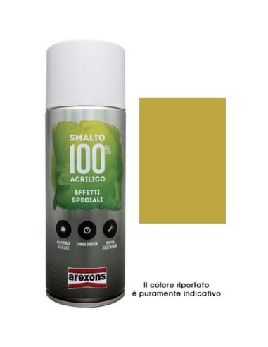 SMALTO SPRAY 100% ACRILICO METALLIZZANTE AREXONS ORO RICCO PALLIDO ML 400