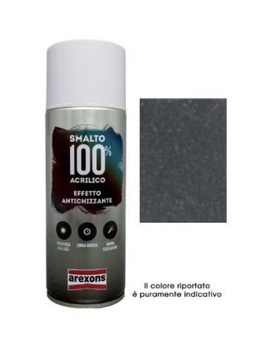 SMALTO SPRAY 100% ACRILICO ANTICHIZZANTE AREXONS GRAFITE ML 400