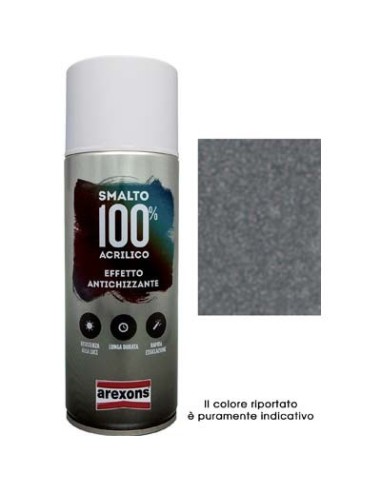 SMALTO SPRAY 100% ACRILICO ANTICHIZZANTE AREXONS GRIGIO PELTRO ML 400