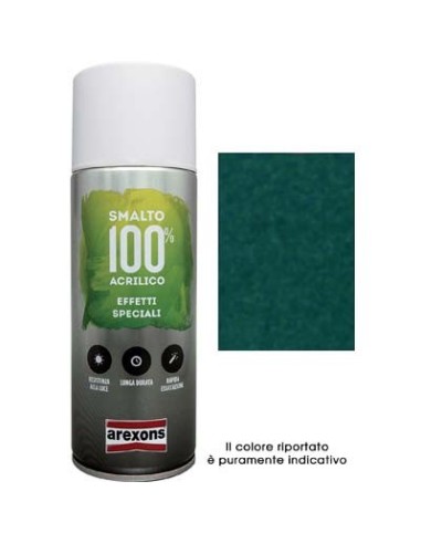 SMALTO SPRAY 100% ACRILICO DIAMANTATO AREXONS VERDE PETROLIO ML 400