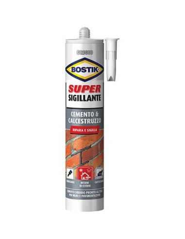 SILICONE SUPER SIGILLANTE CEMENTO CALCESTR BOSTIK VERNICIABILE GR 500