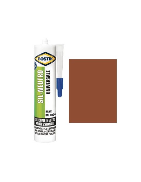 SILICONE NEUTRO SIL BOSTIK RAME RAL 8004 ML 300