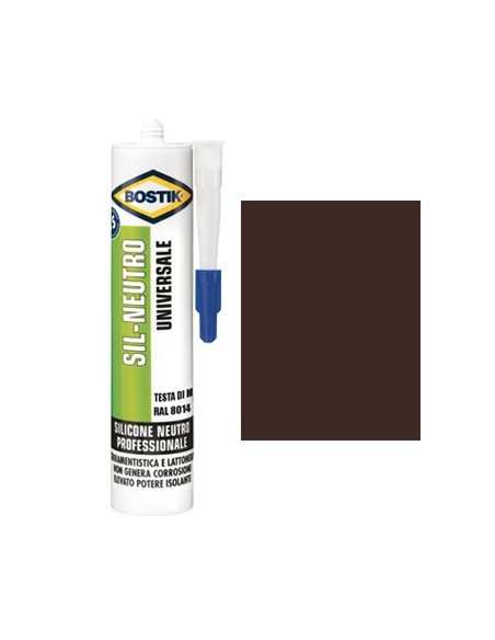 SILICONE NEUTRO SIL BOSTIK TESTA DI MORO RAL 8014 ML 300