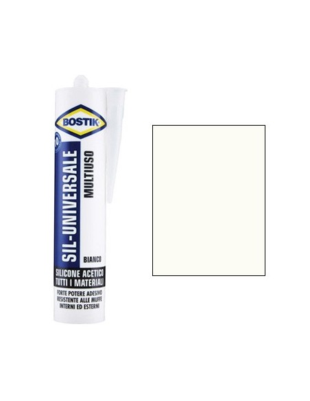 SILICONE ACETICO SIL UNIVERSALE BOSTIK BIANCO RAL 9010 ML 280