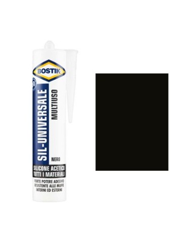 SILICONE ACETICO SIL UNIVERSALE BOSTIK NERO RAL 9005 ML 280