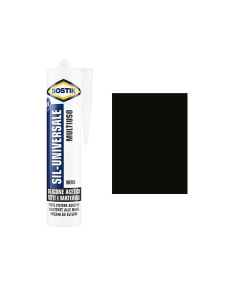 SILICONE ACETICO SIL UNIVERSALE BOSTIK NERO RAL 9005 ML 280