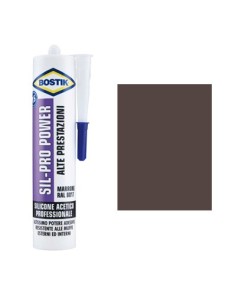 SILICONE ACETICO SIL PRO POWER BOSTIK MARRONE RAL 8017 ML 300