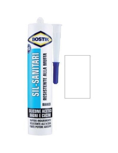 SILICONE ACETICO SIL SANITARI BOSTIK BIANCO RAL 9010 ML 280