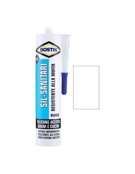 SILICONE ACETICO SIL SANITARI BOSTIK BIANCO RAL 9010 ML 280