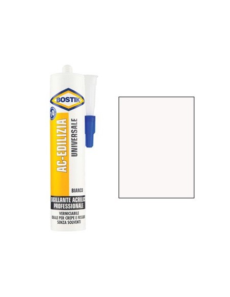SILICONE ACRILICO AC EDILIZIA BOSTIK BIANCO VERNICIABILE ML 300