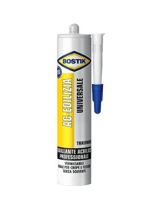 SILICONE ACRILICO AC EDILIZIA BOSTIK TRASPARENTE VERNICIABILE ML 300