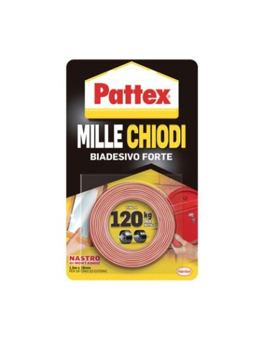 NASTRO BIADESIVO PATTEX MILLECHIODI H.MM 19 MT 1,5