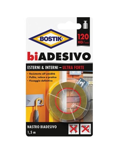 NASTRO BIADESIVO INTERNI ESTERNI BOSTIK MM 19 ML 1,5