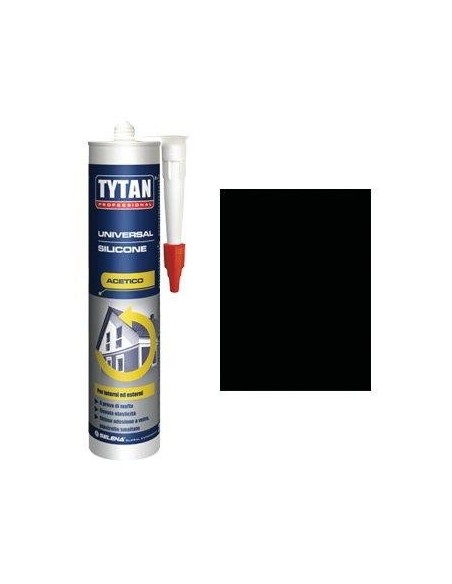SILICONE ACETICO UNIVERSALE TYTAN  NERO RAL 9005 ML 280
