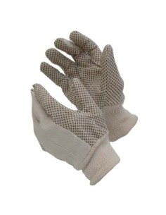 GUANTO PVC NERO PUNTINATO MAGLIA COTONE BIANCO DONNA