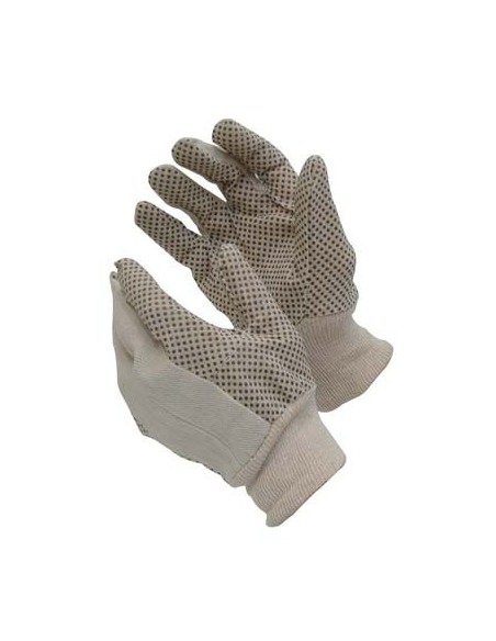 GUANTO PVC NERO PUNTINATO MAGLIA COTONE BIANCO DONNA