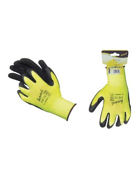 GUANTO LATTICE RUGOSO NERO HAND MAGLIA LEGGERA SINTETICO GIALLO