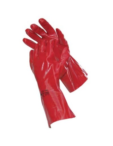 GUANTO PVC ROSSO MAGLIA COTONE TAGLIA UNICA