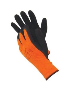 GUANTO LATTICE MICROPOROSO NERO  MAGLIA PESANTE SINTETICO ARANCIO 10