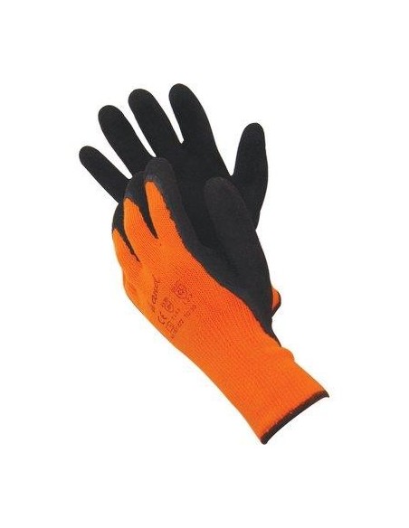 GUANTO LATTICE MICROPOROSO NERO  MAGLIA PESANTE SINTETICO ARANCIO 10