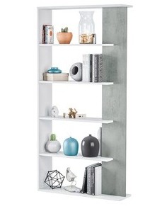 KIT LIBRERIA ALIDA 90X25X180 BIANCO CEMENTO