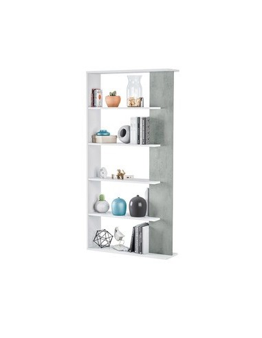 KIT LIBRERIA ALIDA 90X25X180 BIANCO CEMENTO