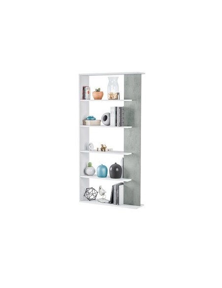 KIT LIBRERIA ALIDA 90X25X180 BIANCO CEMENTO