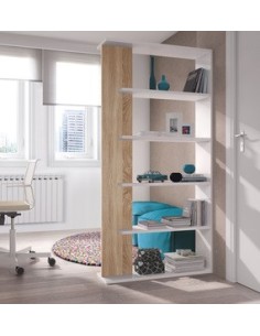 KIT LIBRERIA ALIDA 90X25XH180 BIANCO ROVERE