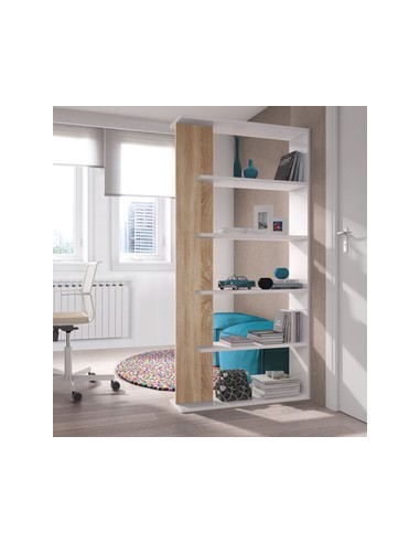 KIT LIBRERIA ALIDA 90X25XH180 BIANCO ROVERE