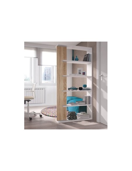 KIT LIBRERIA ALIDA 90X25XH180 BIANCO ROVERE