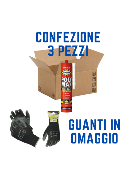 PROMOPACK POLYMAX HIGHTACK EXPRESS BIANCO + GUANTI OMAGGIO