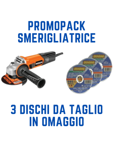 PROMOPACK SMERIGLIATRICE + 3 DISCHI DA TAGLIO IN OMAGGIO