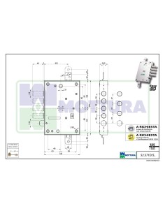 SERRATURA METALLO APPLICARE 52571 MOTTURA DM M4 TRIPL+SCR IP.MM 28 E.MM 63 DX 2