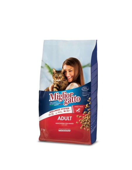 MIGLIOR GATTO ADULT CROCCANTINI CON MANZO - 2 Kg