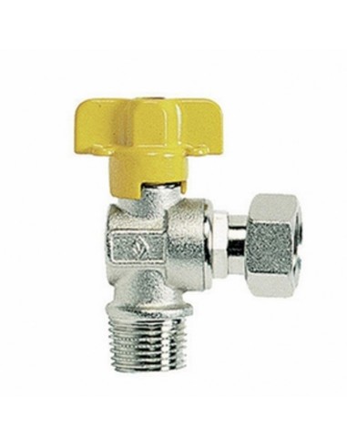 RUBINETTO A SFERA GAS CIM 90° SQUADRA CON BOCCHETTONE - 1/2" X 1/2"