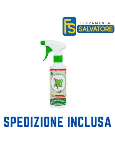 Biokill Insetticida Biologico di Piretro Naturale a Base Acquosa - Flacone Spray da 375ml Bio Kill