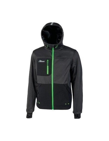 FELPA FULL ZIP + CAPPUCCIO GALAXY U-POWER ASPHALT GREY GREEN