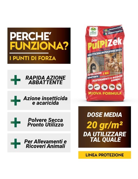 Albagarden PulPiZek - Insetticida per Disinfestazione Ambienti - 1 kg