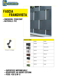 FASCIA FRANGIVISTA PER RECINZIONI E BALCONI