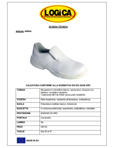 SCARPA BASSA SENZA LACCI S2 SRC LOGICA MOD. ERIKA 2