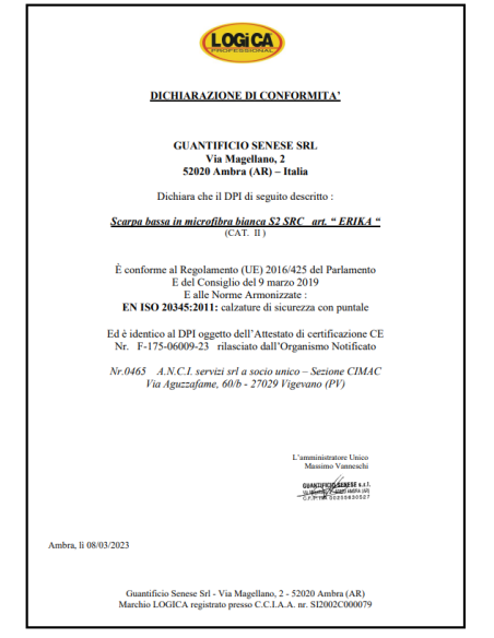 SCARPA BASSA SENZA LACCI S2 SRC LOGICA MOD. ERIKA