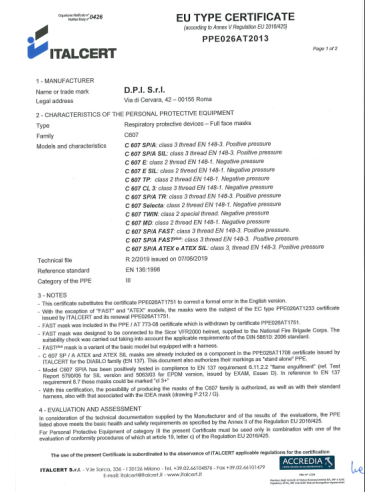 RESPIRATORE A MASCHERA SELECTA SEKUR X FILTRO 1