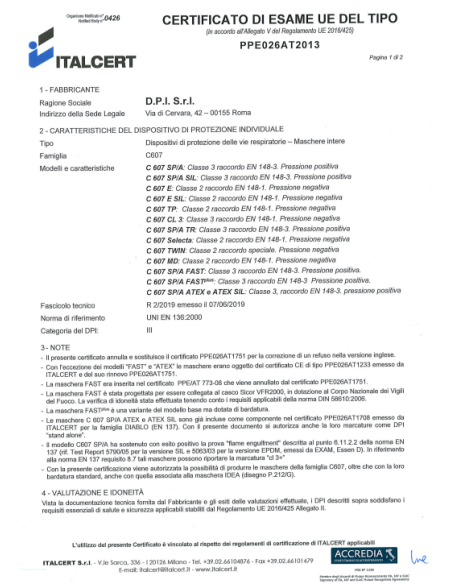 RESPIRATORE A MASCHERA SELECTA SEKUR X FILTRO 1