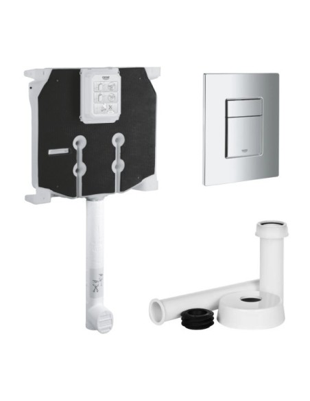 CASSETTA SCARICO WC AD INCASSO CON PLACCA CROMO E CANOTTO MODELLO DUAL FLUSH  GROHE