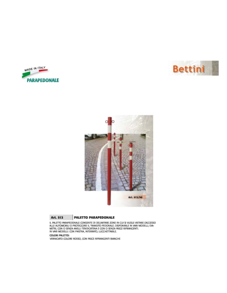 PALETTO SEGNALETICO BICOLORE D 50MMXH120 CM