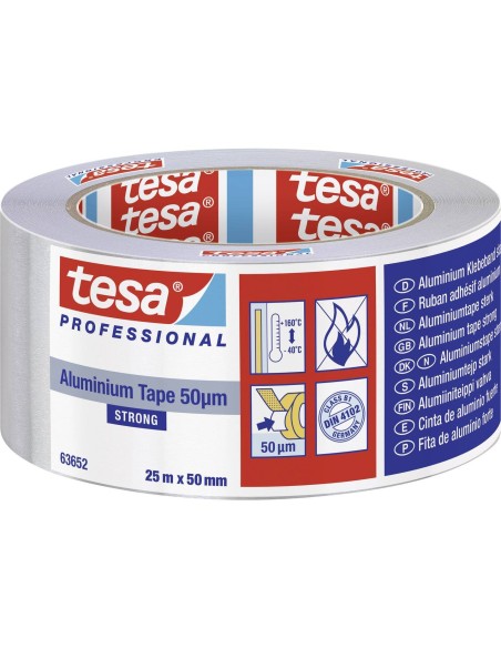 tesa STRONG 63652-00001-00 Nastro adesivo in alluminio Argento (L x L) 25 m x 50 mm 1 pz