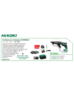 HIKOKI AVVITATORE CARTON W18DB 18V 10NM +CARIC+ACC 2