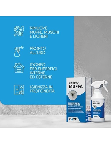 RIMUOVI MUFFA IGIENIZZANTE CAMP SPRAY 750 ML. PER INTERNI ED ESTERNI